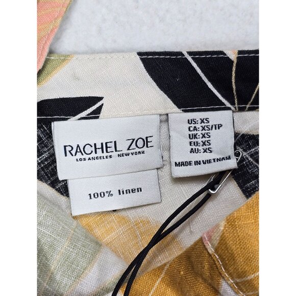 NWT Rachel Zoe Womens Sleeveless Floral 100% Linen Top XS - Picture 2 of 3